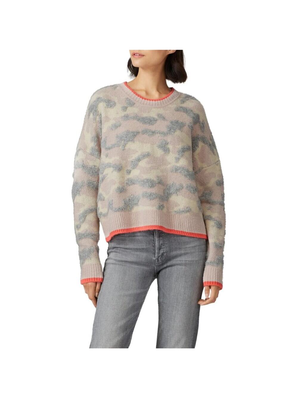 Central Park West Bush Camo Knit Sweater Tan Gray - Size L